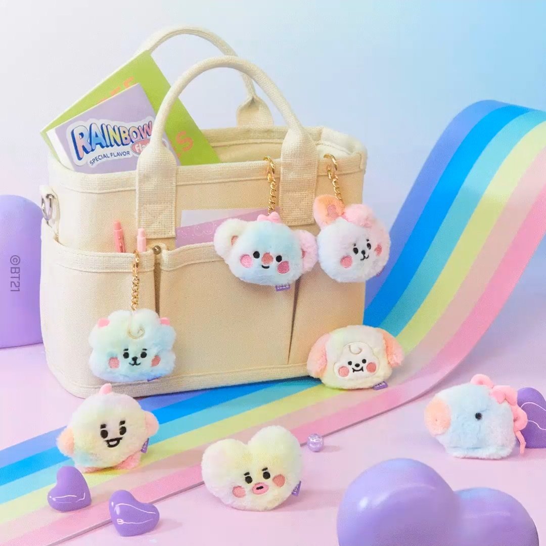 BT21- KEYRING RAINBOW FLATFUR ORIGINAL